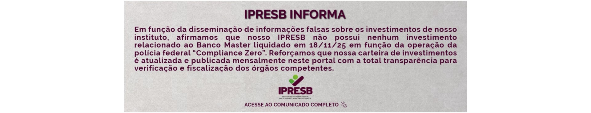 Comunicado Banco Master